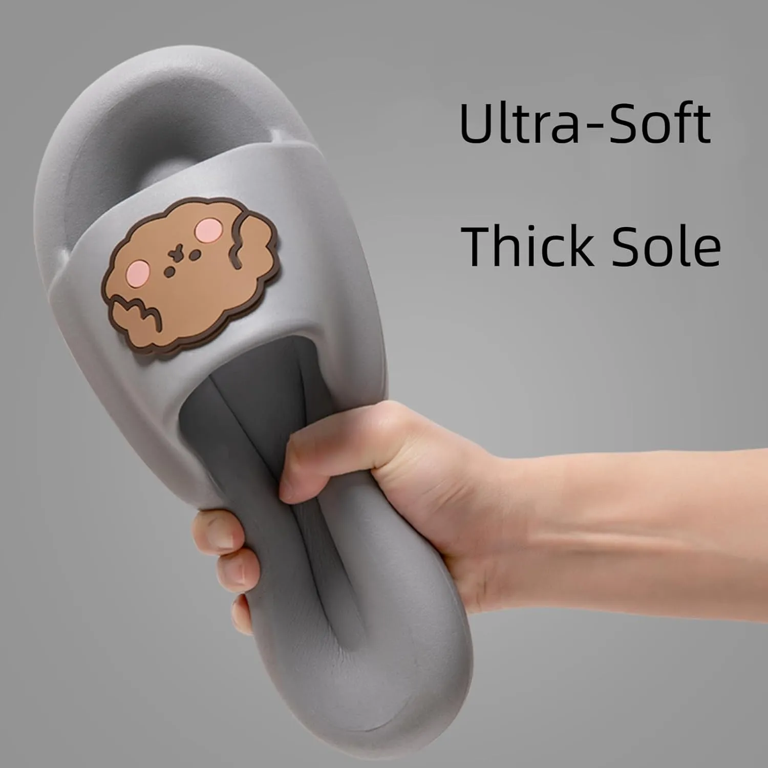 Ultra-soft cute boba dog slippers for men and women; Non Slip; Quick Drying; Thick Sole; Bathroom Swimming Beach Indoor and Outdoor