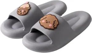 Ultra-soft cute boba dog slippers for men and women; Non Slip; Quick Drying; Thick Sole; Bathroom Swimming Beach Indoor and Outdoor