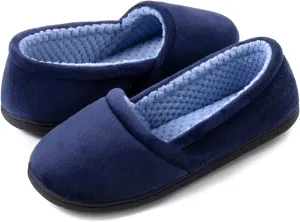 ULTRAIDEAS Women's Grace Closed Back Slippers, Memory Foam Loafer House Shoes with Rubber Sole