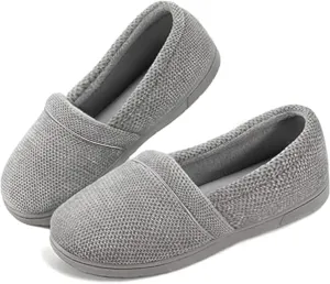 ULTRAIDEAS Women's Grace Closed Back Slippers, Memory Foam Loafer House Shoes with Rubber Sole