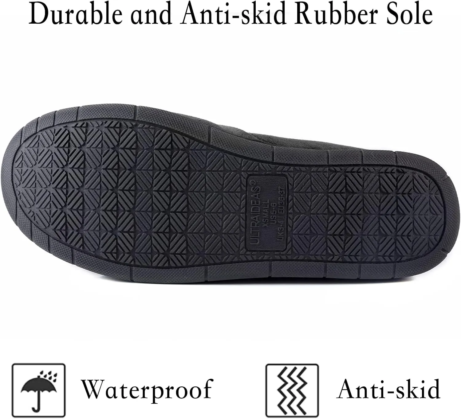 ULTRAIDEAS Women's Grace Closed Back Slippers, Memory Foam Loafer House Shoes with Rubber Sole