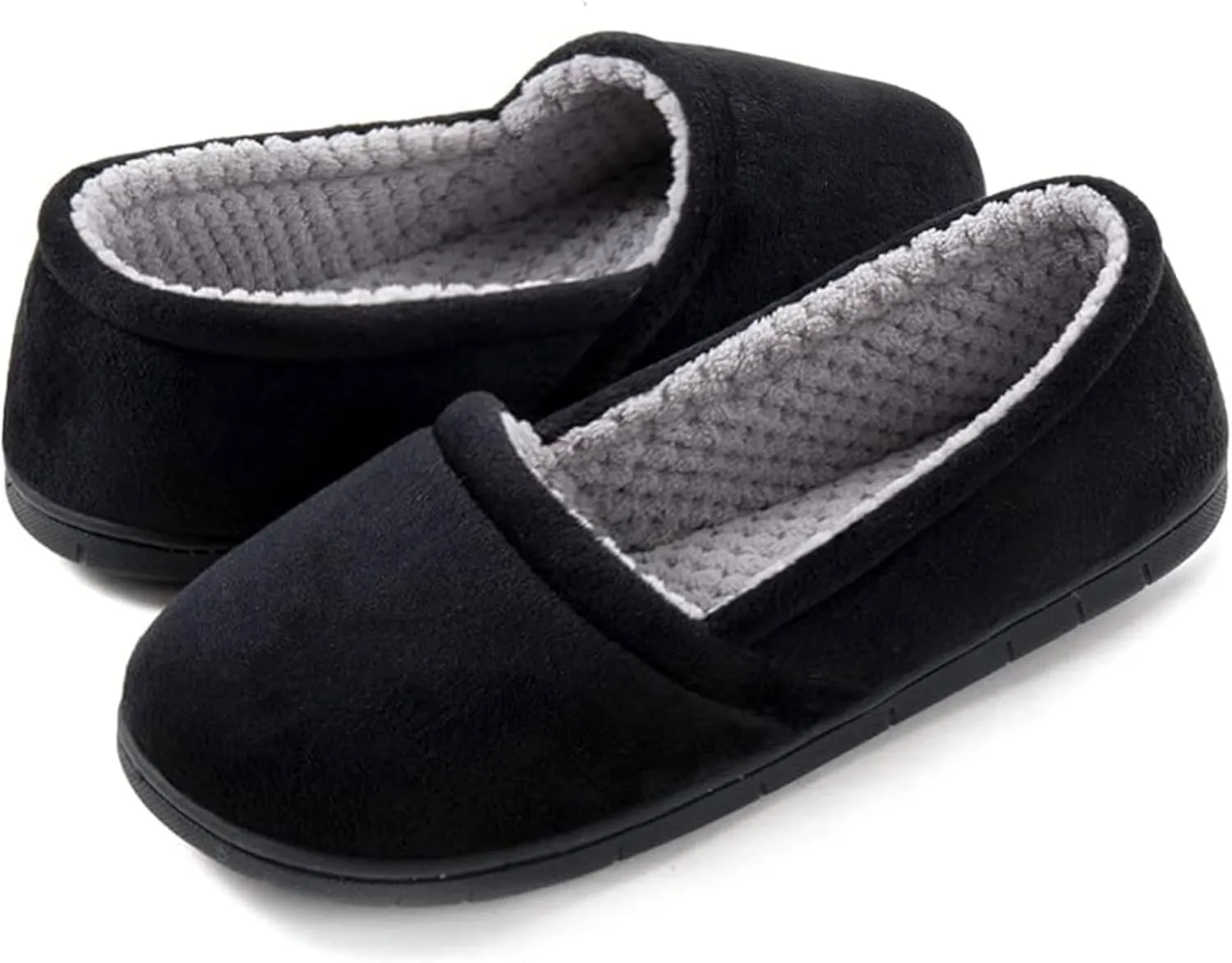 ULTRAIDEAS Women's Grace Closed Back Slippers, Memory Foam Loafer House Shoes with Rubber Sole