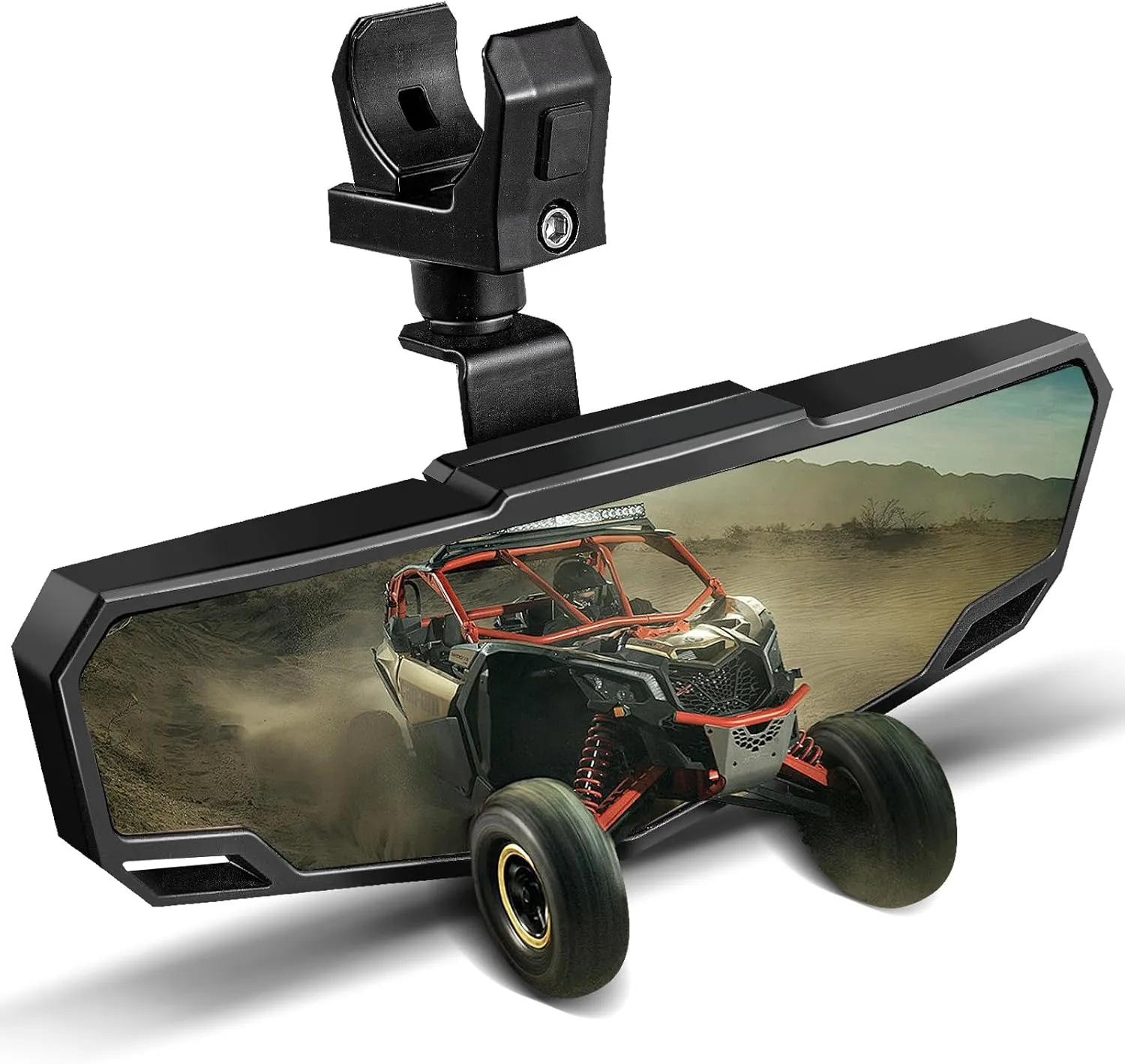 UTV Rear View Mirror,RZR Center Rearview Mirrors for Polaris RZR/Pioneer/Talon/Kawasaki KRX/Mule/Can Am X3/ CFMOTO with 1.5" -2" Roll Bar Cage and 360 Degree Adjustable Mirrors