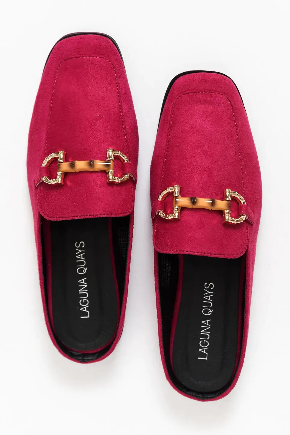 Vegan Mules - Black - Hot Pink