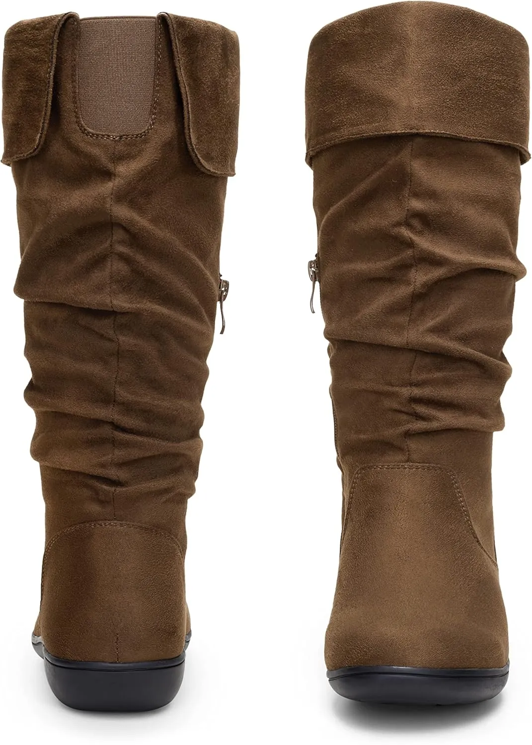 Vepose Women's Knee High Comfortable Boots Suede Slouch Flat Boots for Women