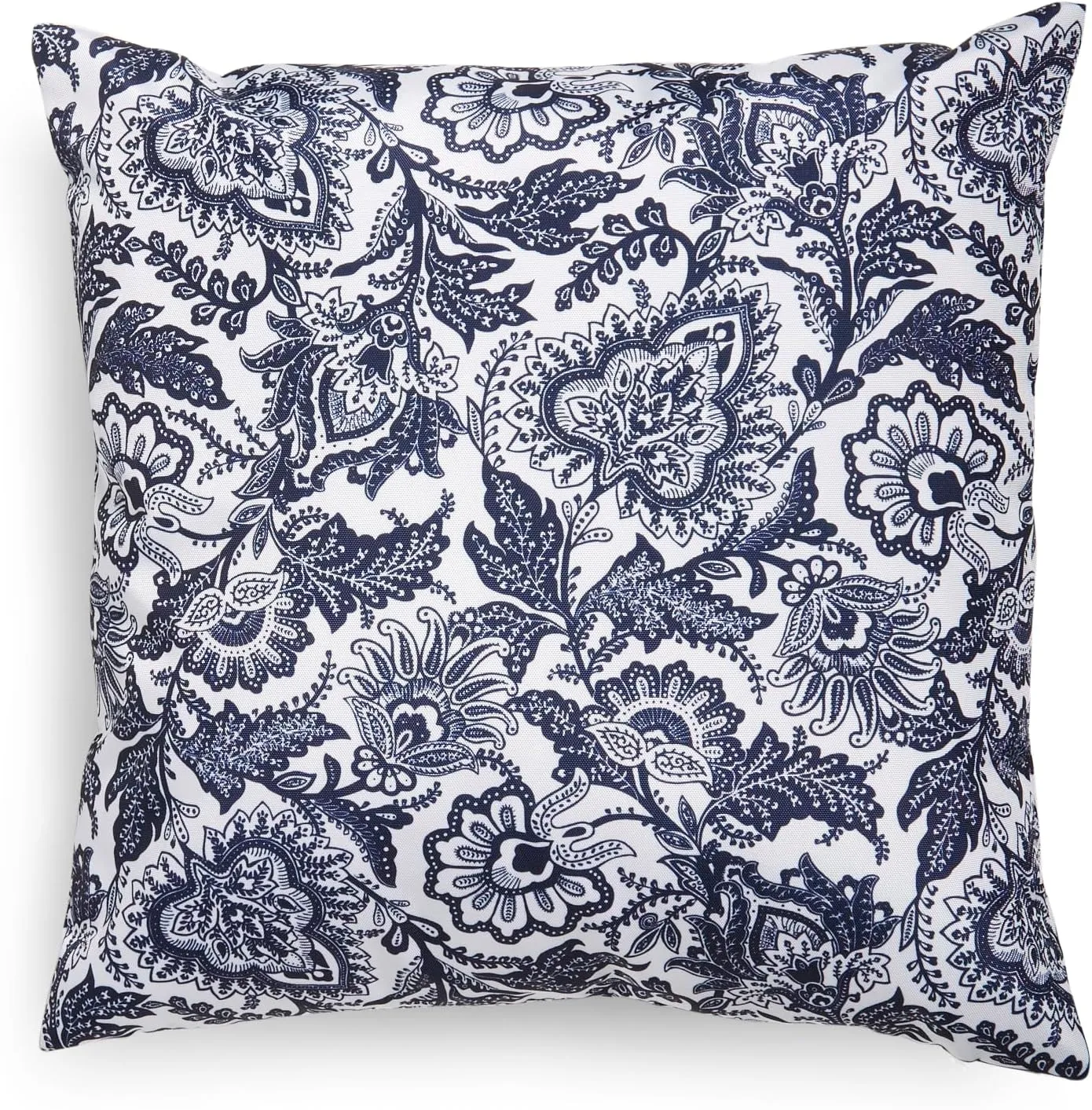 Vera Bradley Women's Recycled Lighten Up Water-resistant Indoor/Outdoor Throw Pillow With Hypoallergenic Insert, Java Navy & White, One Size