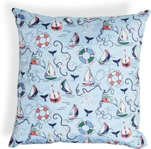 Vera Bradley Women's Recycled Lighten Up Water-resistant Indoor/Outdoor Throw Pillow With Hypoallergenic Insert, Really Regatta, One Size