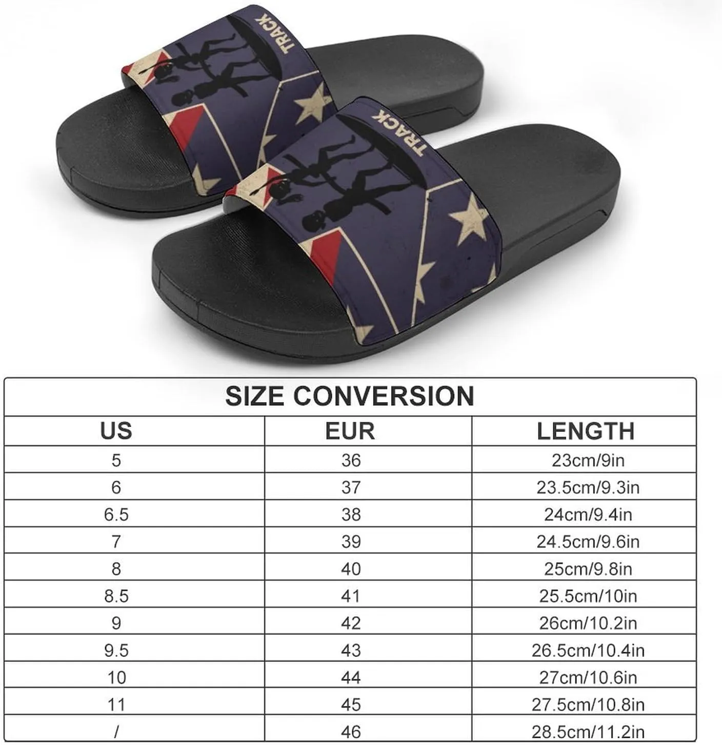 Vintage American Flag Track And Field Slippers Shower Slipper In-Door Slipper Quick Drying Non-Slip Bathroom Pool Woman Man PVC