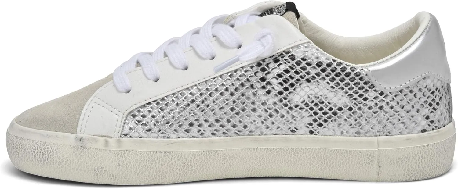 Vintage Havana Womens Kate Metallic Slip On Sneakers Shoes Casual - Gold, Grey, White