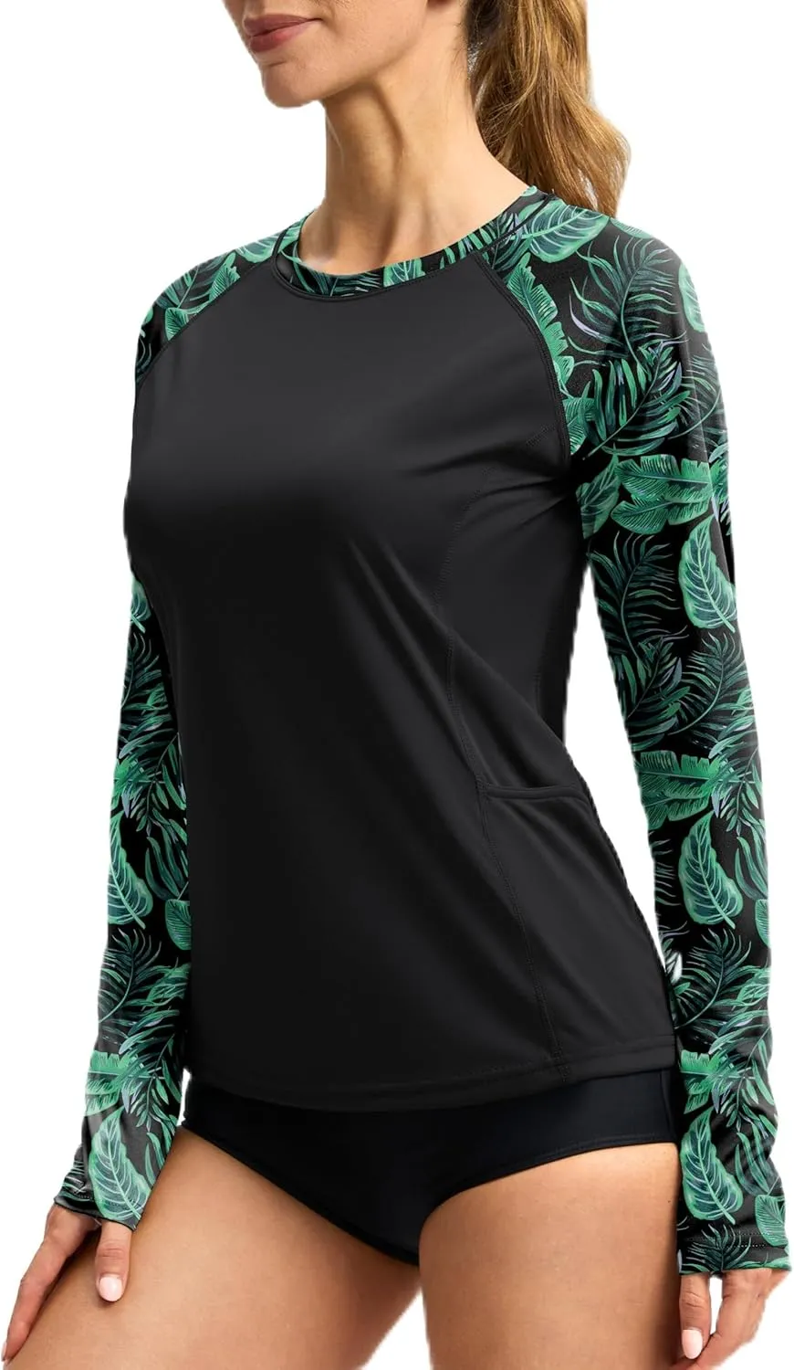 Viodia Rash Guard for Women UPF 50  SPF UV Long Sleeve Shirts Sun Protection Dri Fit Hiking Swim Shirt with Pockets