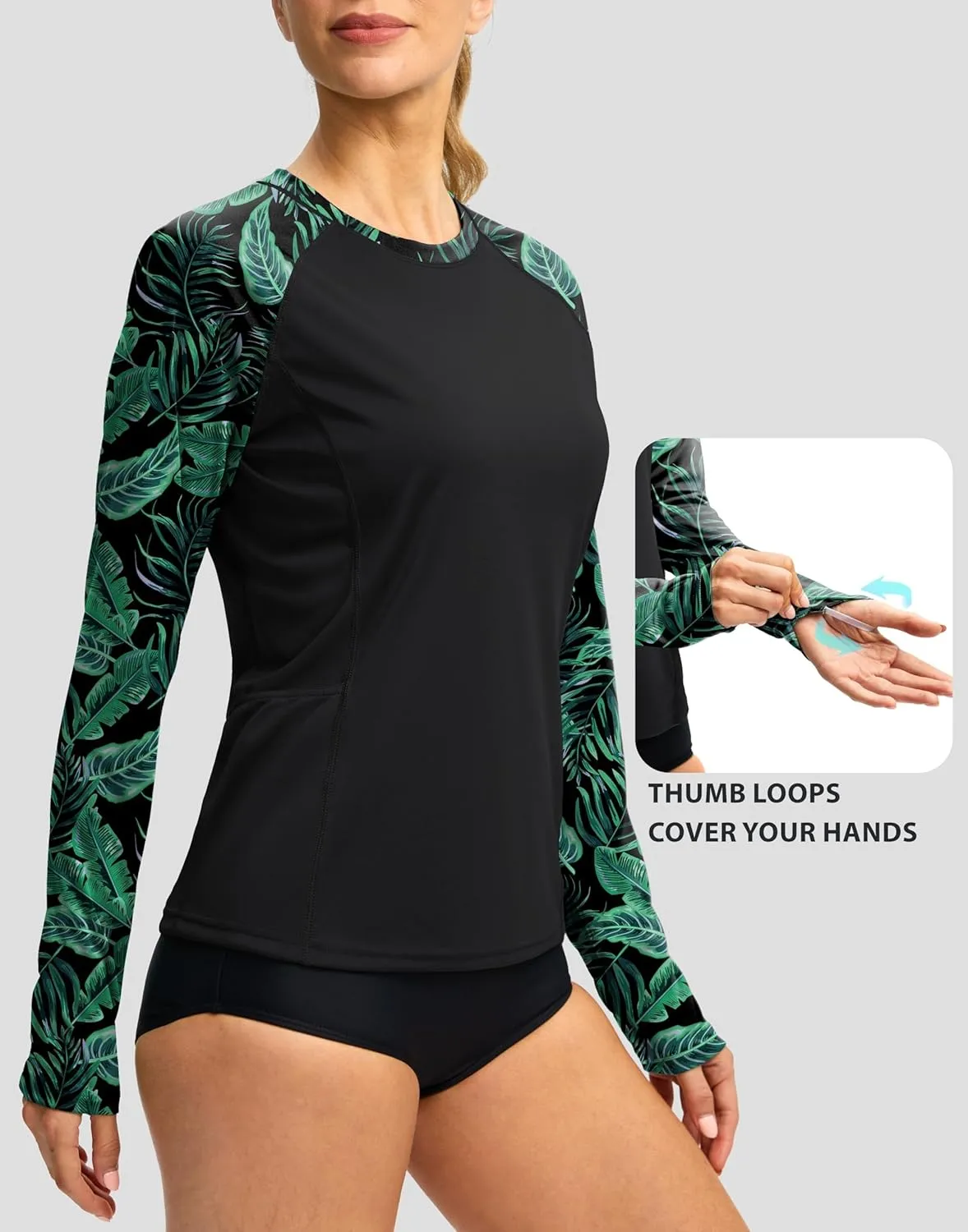 Viodia Rash Guard for Women UPF 50  SPF UV Long Sleeve Shirts Sun Protection Dri Fit Hiking Swim Shirt with Pockets