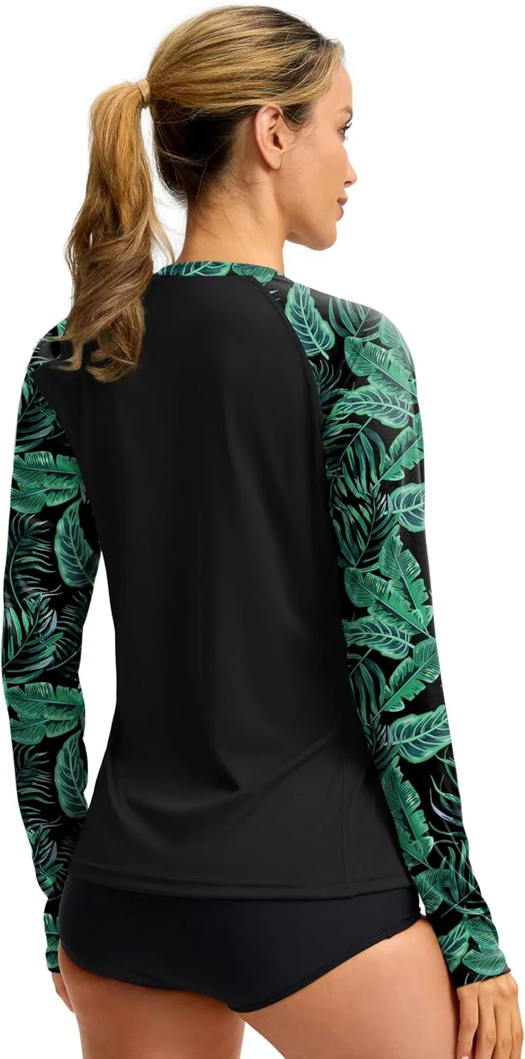 Viodia Rash Guard for Women UPF 50  SPF UV Long Sleeve Shirts Sun Protection Dri Fit Hiking Swim Shirt with Pockets