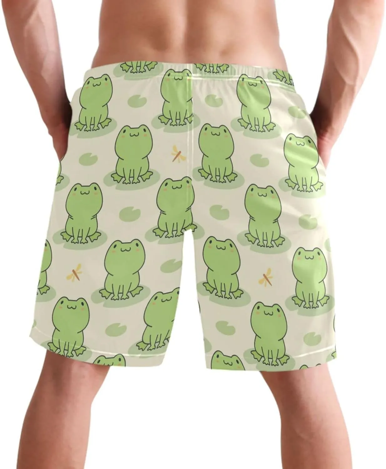 visesunny Fashion Funny Style Men's Beach Shorts Swim Trunks Quick Dry Casual Polyester Swim Shorts with Pockets S-XXL