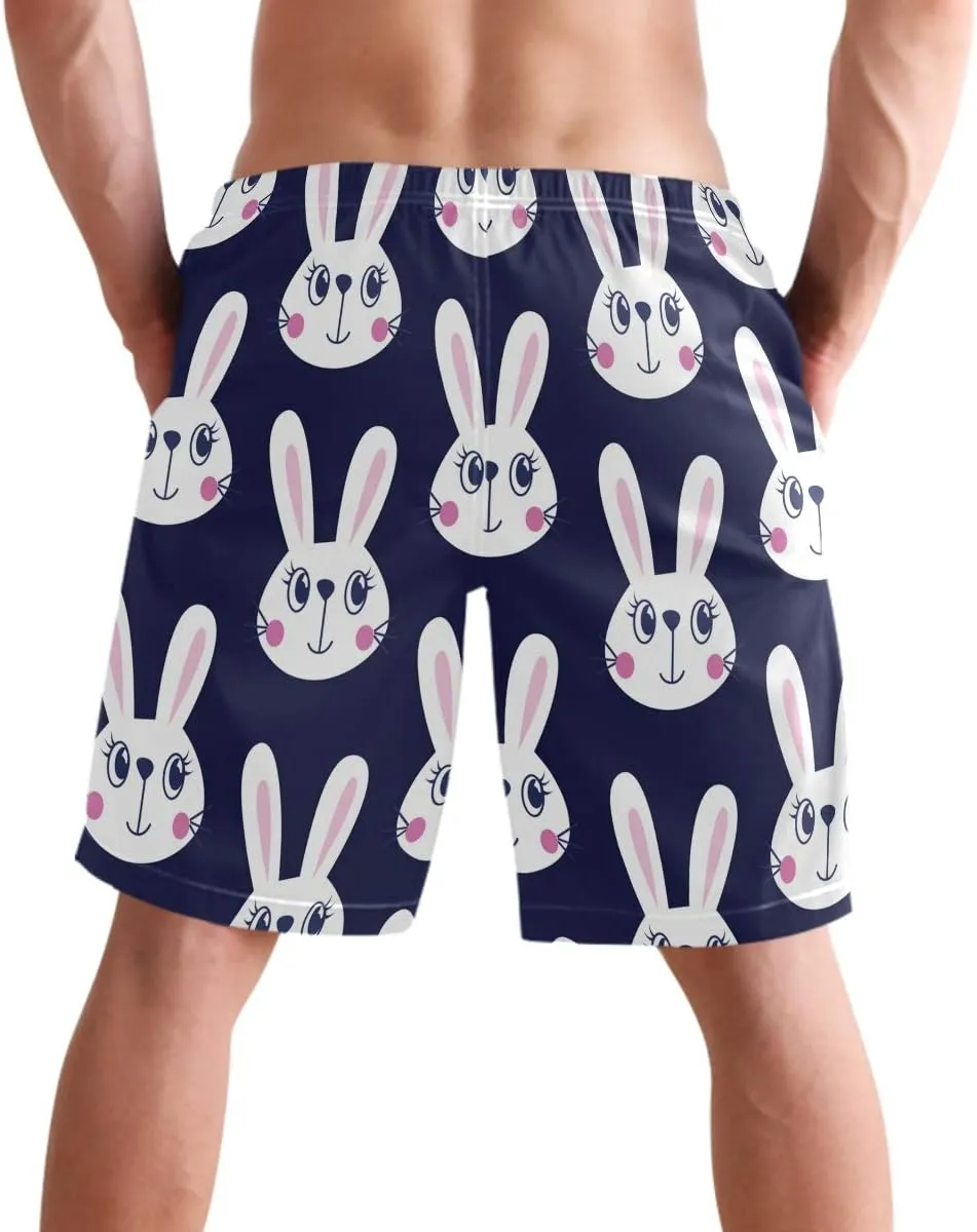 visesunny Hawaiian Men's Summer Beach Shorts Swim Trunks Sports Running Bathing Suits with Mesh Lining