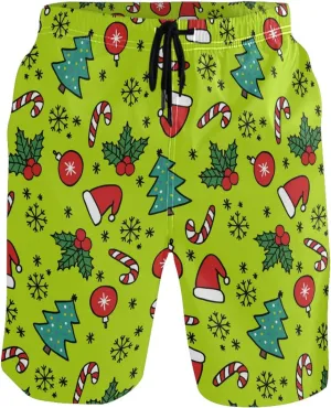 visesunny Hawaiian Men's Summer Beach Shorts Swim Trunks Sports Running Bathing Suits with Mesh Lining