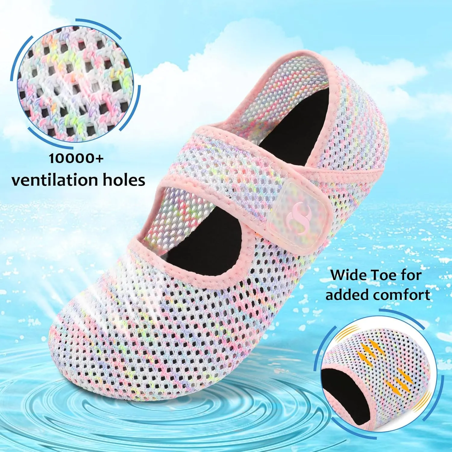 Water Shoes for Women Men Barefoot Beach Swim Aqua Socks Summer Wide Slides Sandals Quick Dry Pool River Sea Sock Shoes