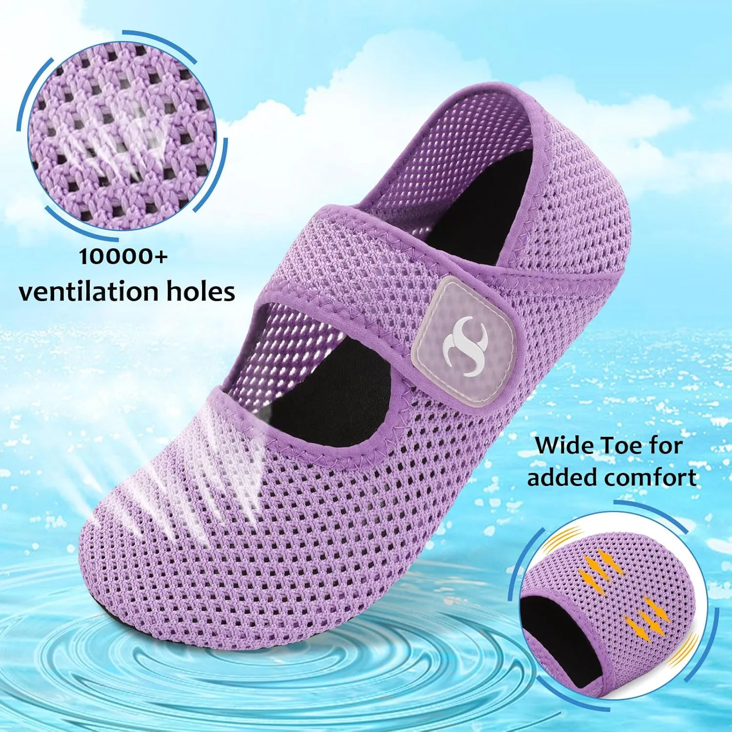 Water Shoes for Women Men Barefoot Beach Swim Aqua Socks Summer Wide Slides Sandals Quick Dry Pool River Sea Sock Shoes