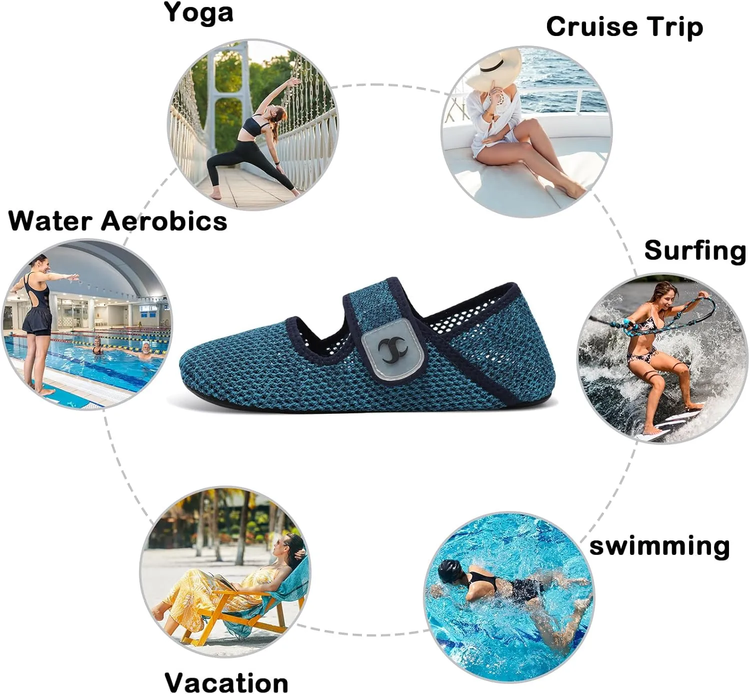 Water Shoes for Women Men Barefoot Beach Swim Aqua Socks Summer Wide Slides Sandals Quick Dry Pool River Sea Sock Shoes