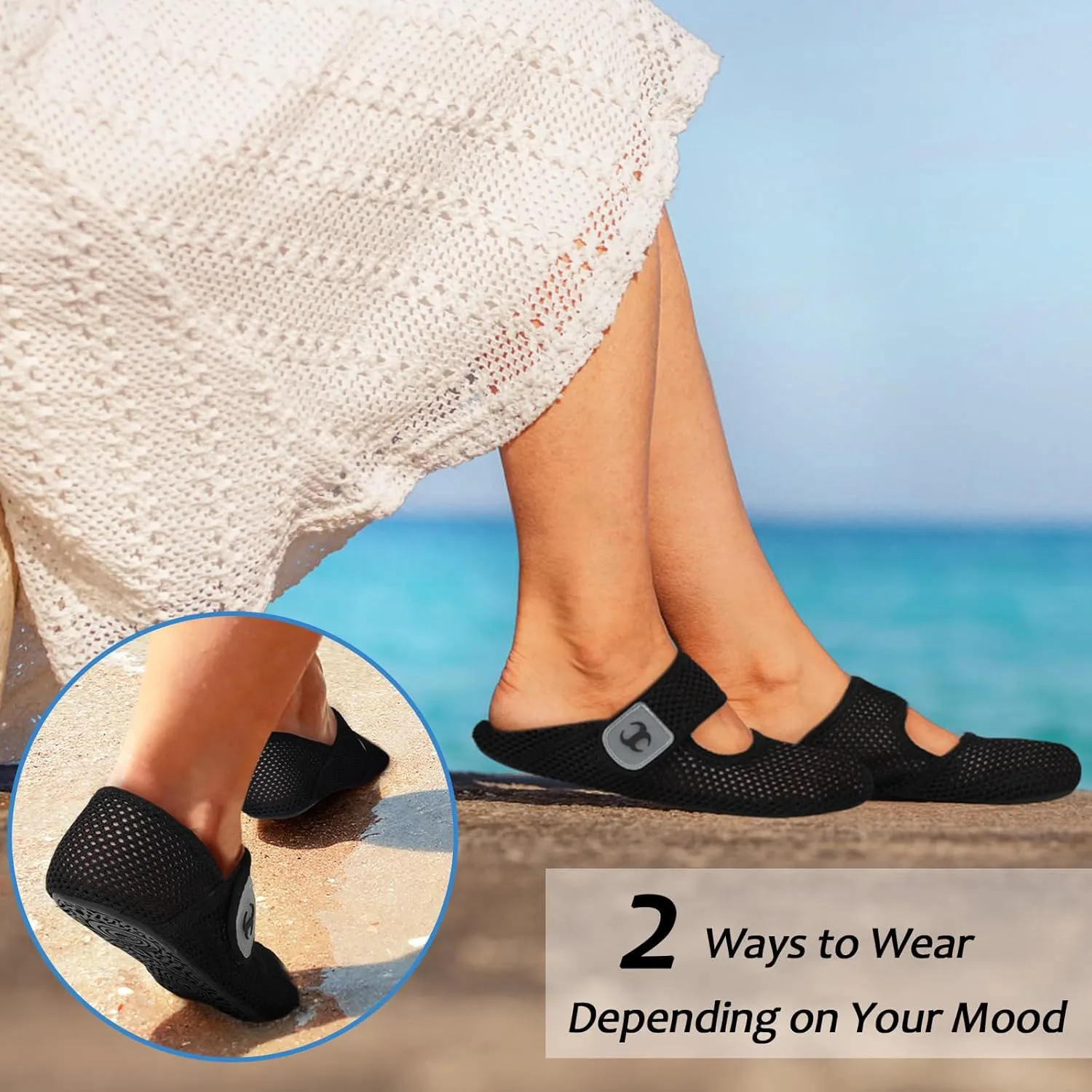 Water Shoes for Women Men Barefoot Beach Swim Aqua Socks Summer Wide Slides Sandals Quick Dry Pool River Sea Sock Shoes