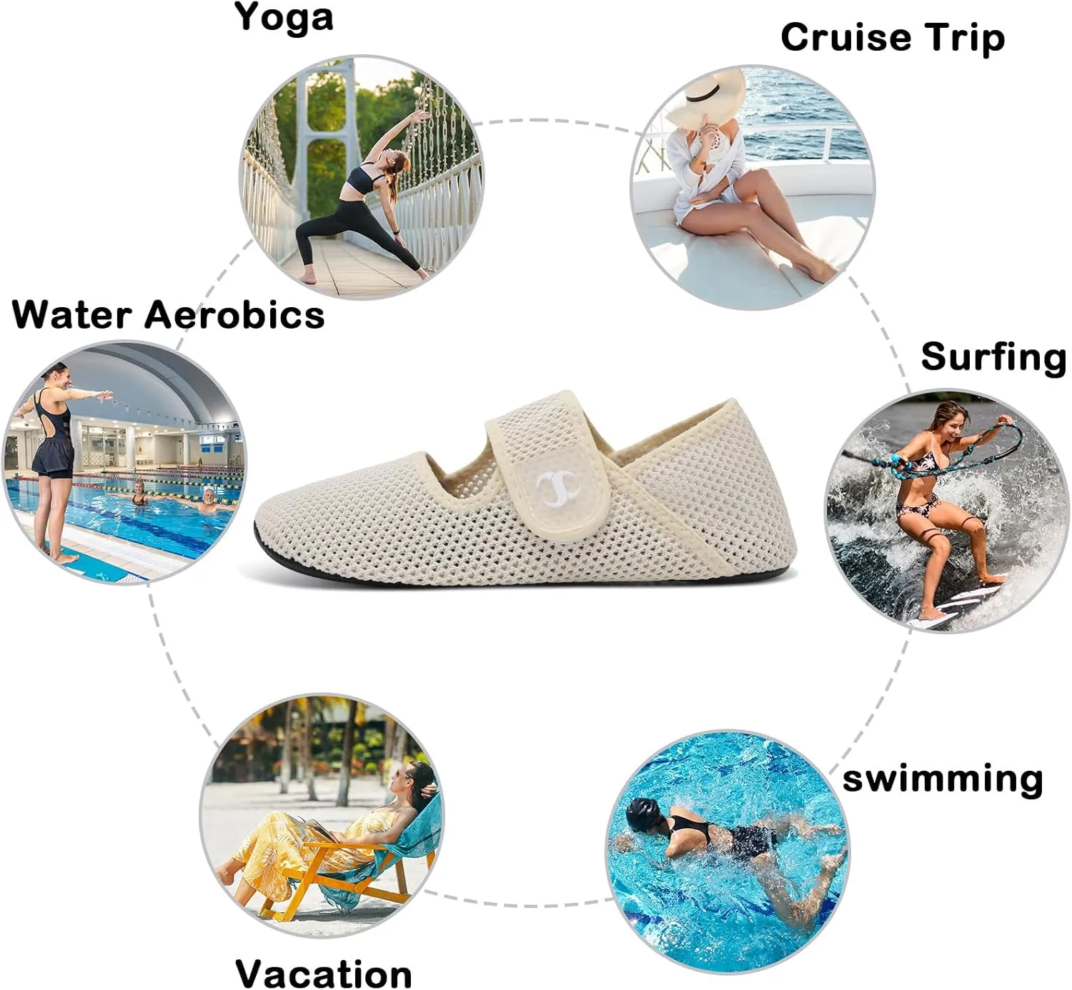 Water Shoes for Women Men Barefoot Beach Swim Aqua Socks Summer Wide Slides Sandals Quick Dry Pool River Sea Sock Shoes
