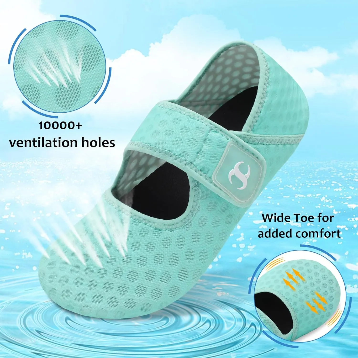 Water Shoes for Women Men Barefoot Beach Swim Aqua Socks Summer Wide Slides Sandals Quick Dry Pool River Sea Sock Shoes