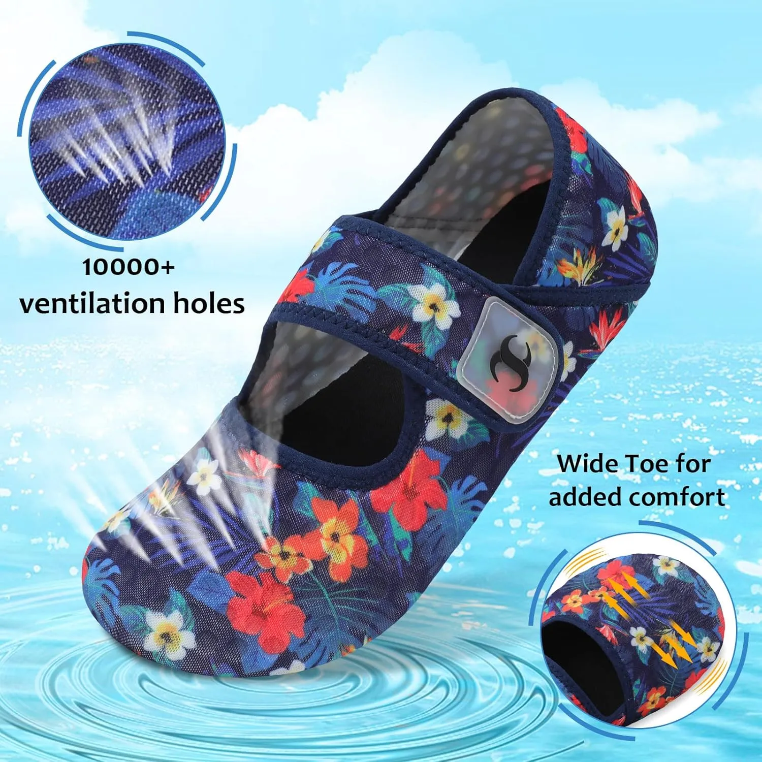 Water Shoes for Women Men Barefoot Beach Swim Aqua Socks Summer Wide Slides Sandals Quick Dry Pool River Sea Sock Shoes