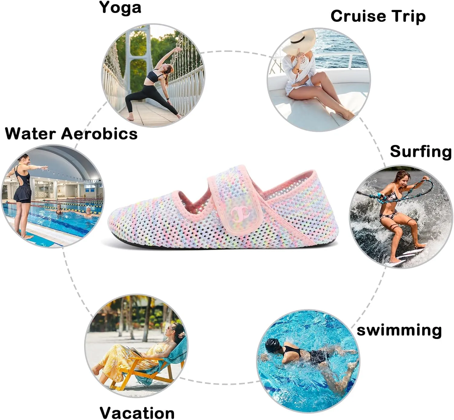 Water Shoes for Women Men Barefoot Beach Swim Aqua Socks Summer Wide Slides Sandals Quick Dry Pool River Sea Sock Shoes
