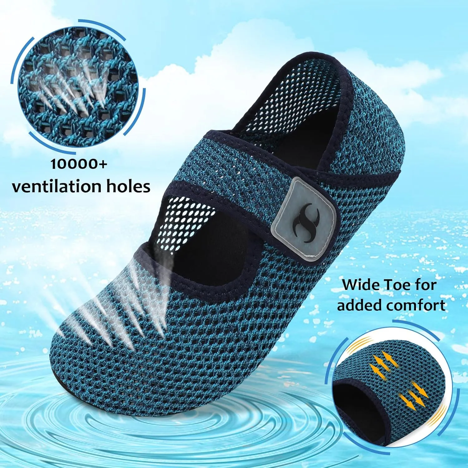 Water Shoes for Women Men Barefoot Beach Swim Aqua Socks Summer Wide Slides Sandals Quick Dry Pool River Sea Sock Shoes