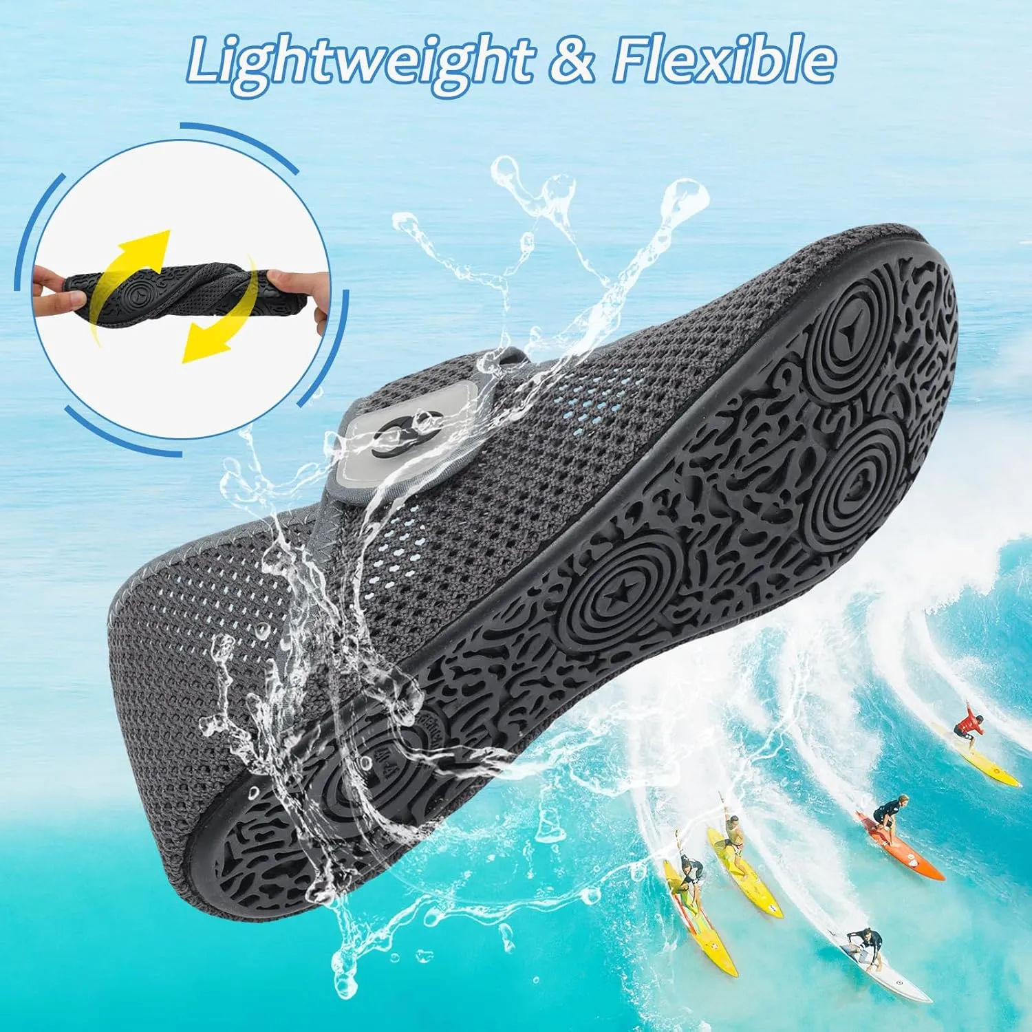 Water Shoes for Women Men Barefoot Beach Swim Aqua Socks Summer Wide Slides Sandals Quick Dry Pool River Sea Sock Shoes