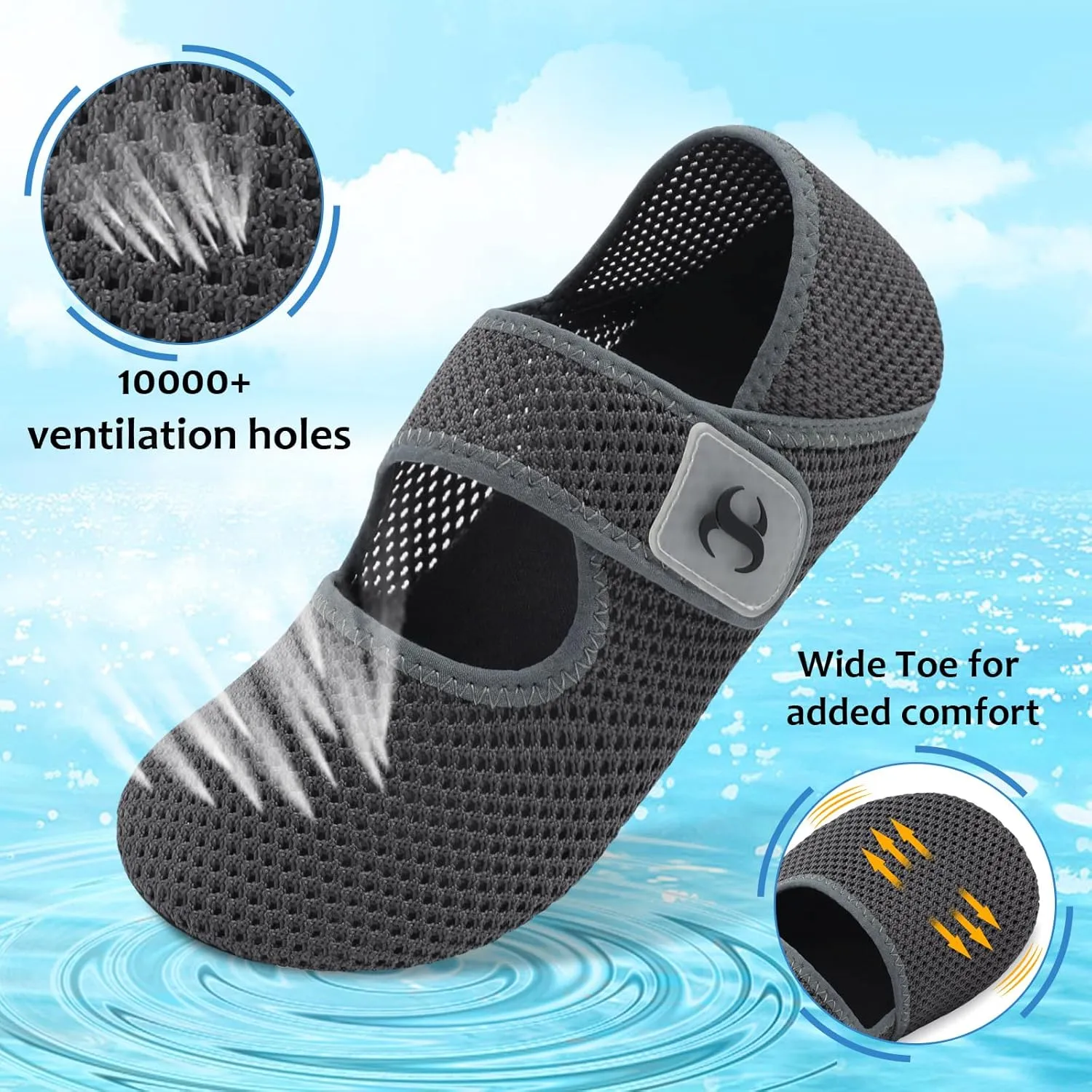 Water Shoes for Women Men Barefoot Beach Swim Aqua Socks Summer Wide Slides Sandals Quick Dry Pool River Sea Sock Shoes