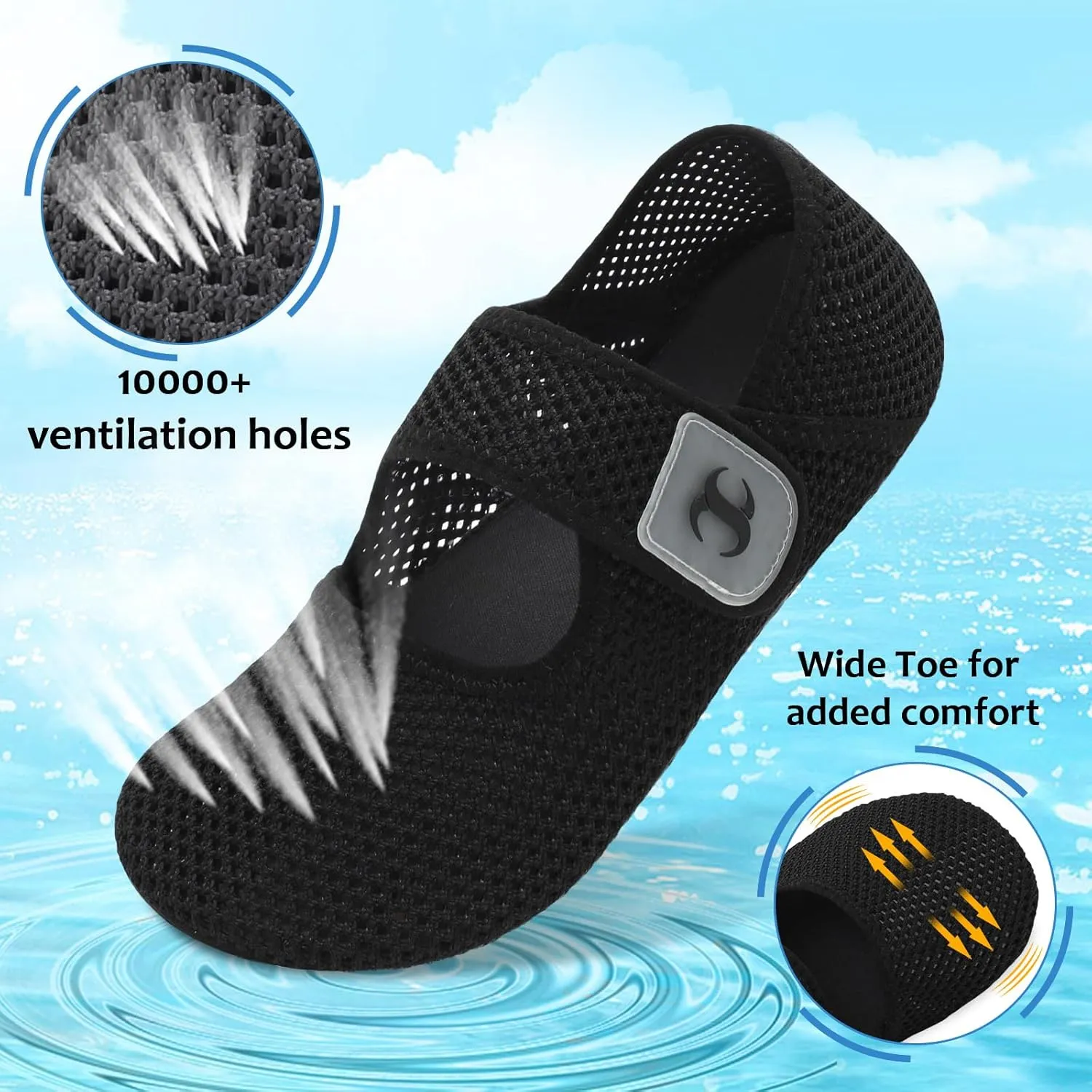 Water Shoes for Women Men Barefoot Beach Swim Aqua Socks Summer Wide Slides Sandals Quick Dry Pool River Sea Sock Shoes