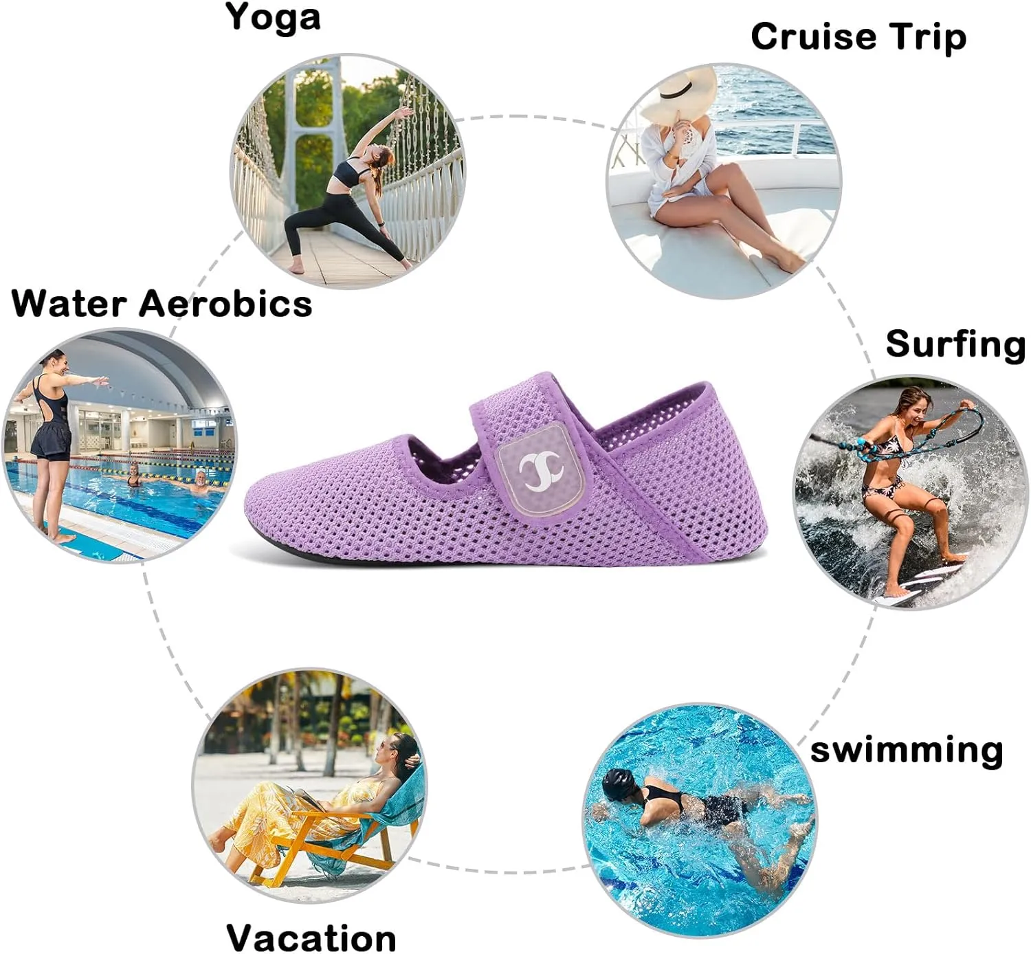 Water Shoes for Women Men Barefoot Beach Swim Aqua Socks Summer Wide Slides Sandals Quick Dry Pool River Sea Sock Shoes