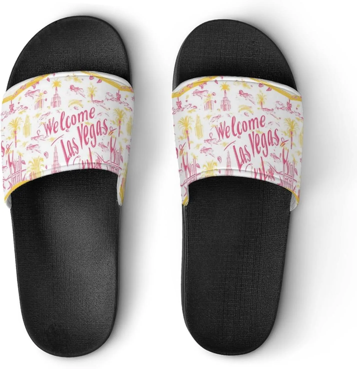 Welcome Las Vegas Shower Sandals Home Slippers Non-Slip Quick Drying Beach Bathroom Slipper