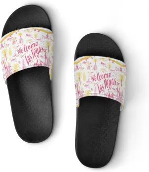 Welcome Las Vegas Shower Sandals Home Slippers Non-Slip Quick Drying Beach Bathroom Slipper