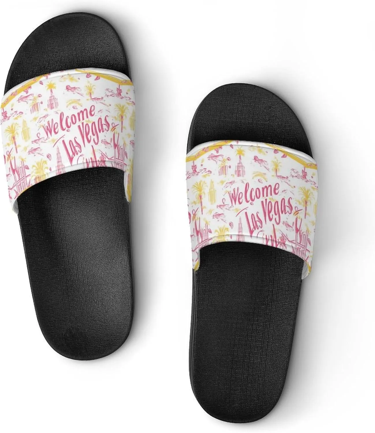 Welcome Las Vegas Shower Sandals Home Slippers Non-Slip Quick Drying Beach Bathroom Slipper