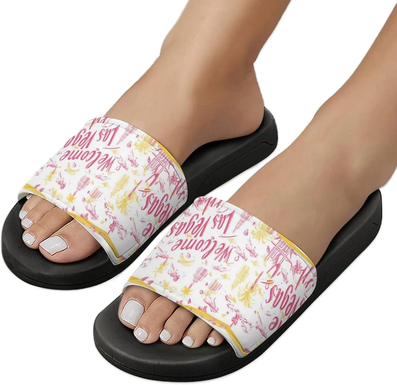 Welcome Las Vegas Shower Sandals Home Slippers Non-Slip Quick Drying Beach Bathroom Slipper