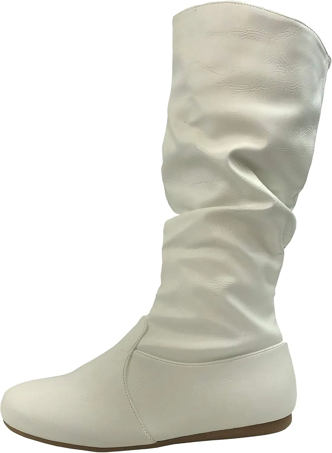 Wells Collection Womens Boots Soft Slouchy Flat to Low Heel Under Knee High