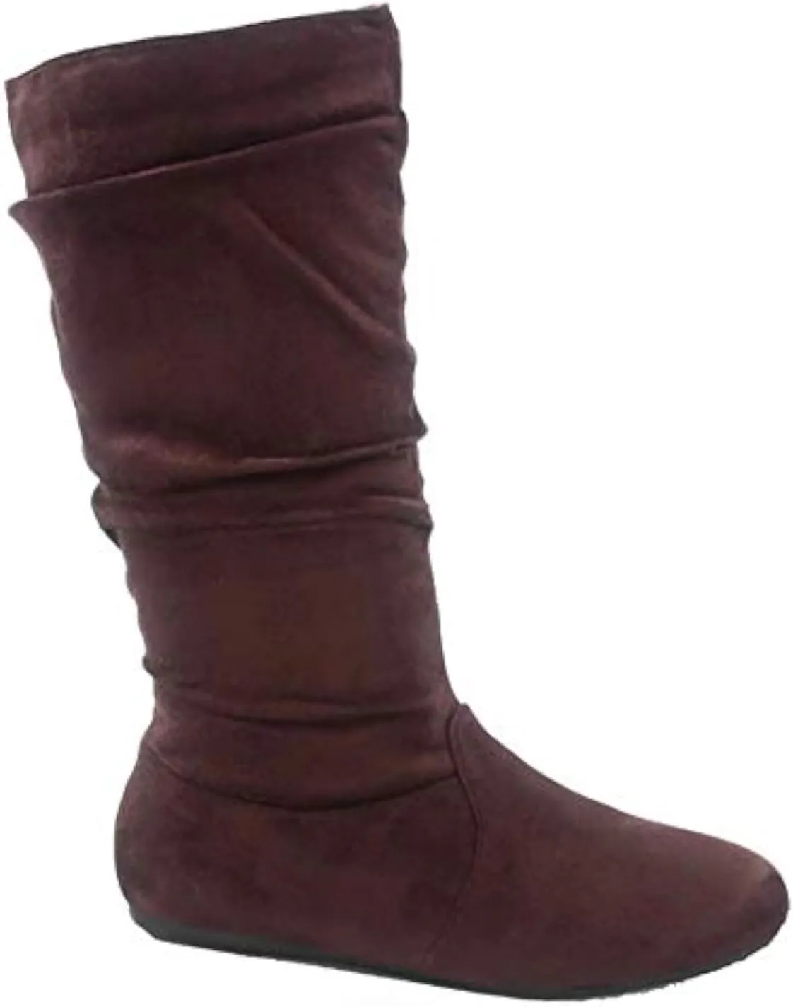 Wells Collection Womens Boots Soft Slouchy Flat to Low Heel Under Knee High