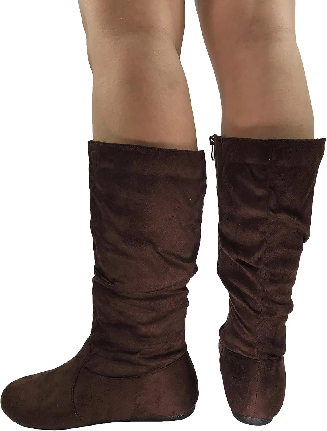 Wells Collection Womens Boots Soft Slouchy Flat to Low Heel Under Knee High