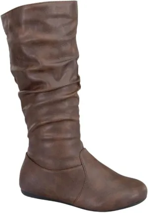 Wells Collection Womens Boots Soft Slouchy Flat to Low Heel Under Knee High