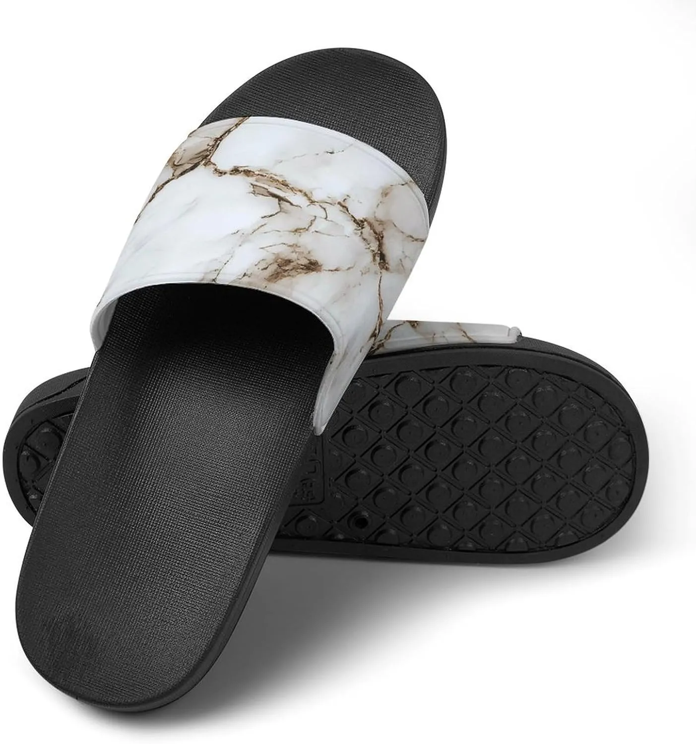 White Marble Shower Sandals Home Slippers Non-Slip Quick Drying Beach Bathroom Slipper