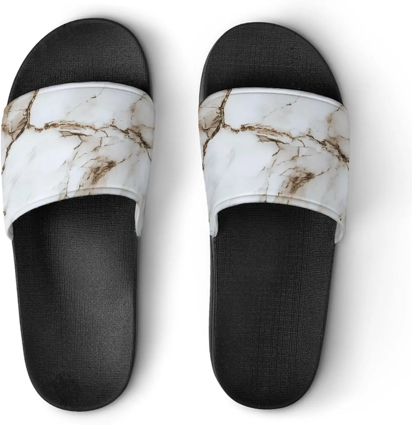 White Marble Shower Sandals Home Slippers Non-Slip Quick Drying Beach Bathroom Slipper
