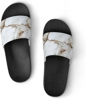 White Marble Shower Sandals Home Slippers Non-Slip Quick Drying Beach Bathroom Slipper