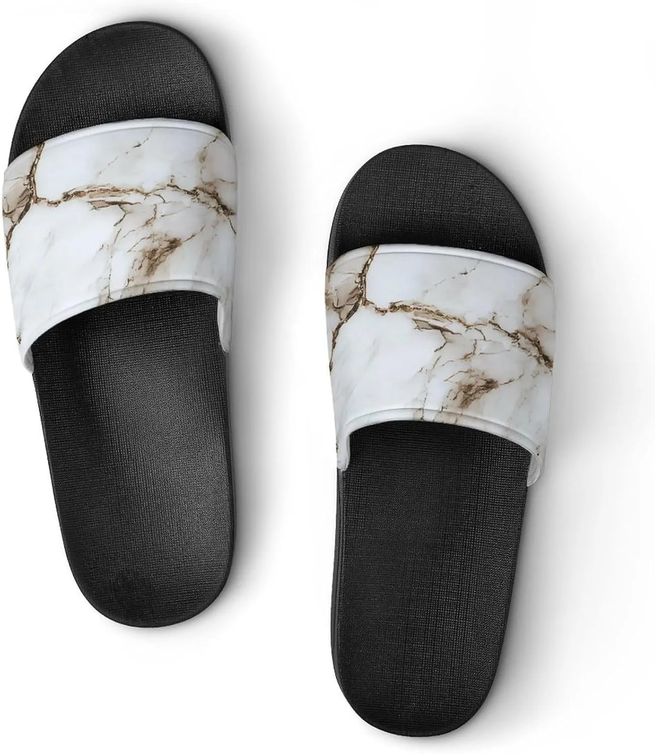 White Marble Shower Sandals Home Slippers Non-Slip Quick Drying Beach Bathroom Slipper