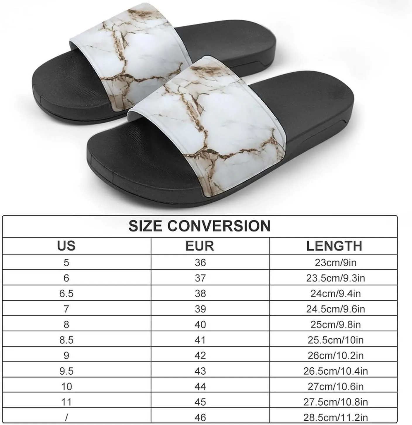 White Marble Shower Sandals Home Slippers Non-Slip Quick Drying Beach Bathroom Slipper
