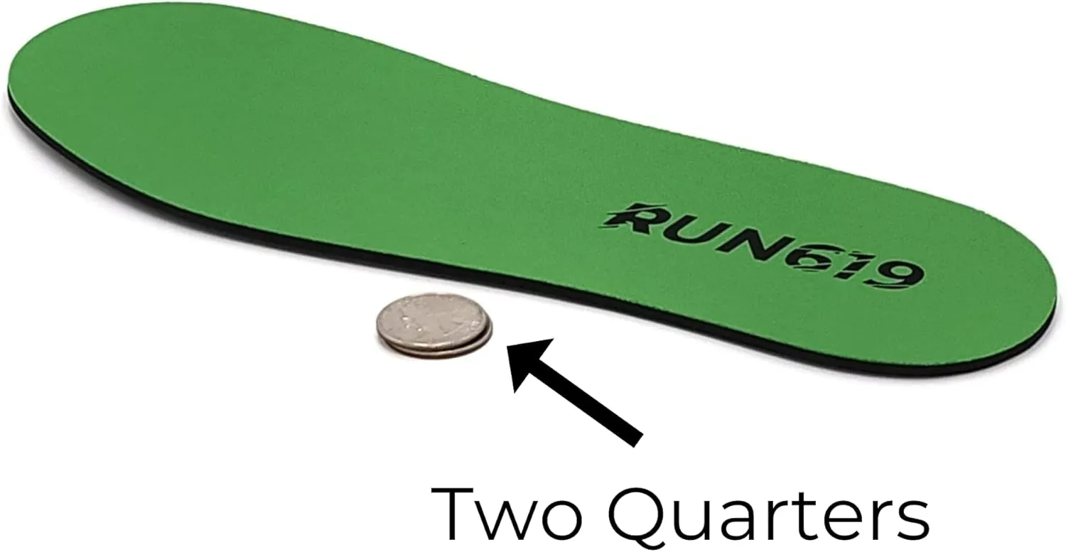 Wide Run 619 Shoe Insoles - Zero Drop Profile, Traditional Shape, Foot Forming, Wide Width - Thin, Firm, Flat Shoe Inserts - Men's Size 13
