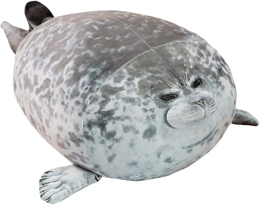 Willcome Cuddly Blob Seal Plush Pillow Stuffed Animal Soft Hugging Pillow Toys for Kids Adults Birthday