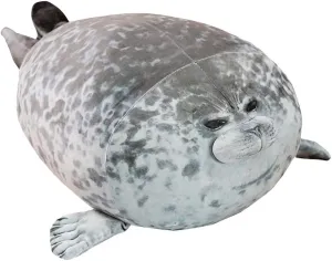 Willcome Cuddly Blob Seal Plush Pillow Stuffed Animal Soft Hugging Pillow Toys for Kids Adults Birthday