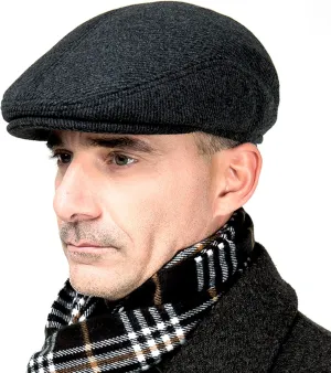 Winter for Men Outdoor Hat, Beret Flat Newsboy Gatsby Hats Adjustable Warm Sport Golf Flat Cap Hats Dad Caps Earflaps Thicken