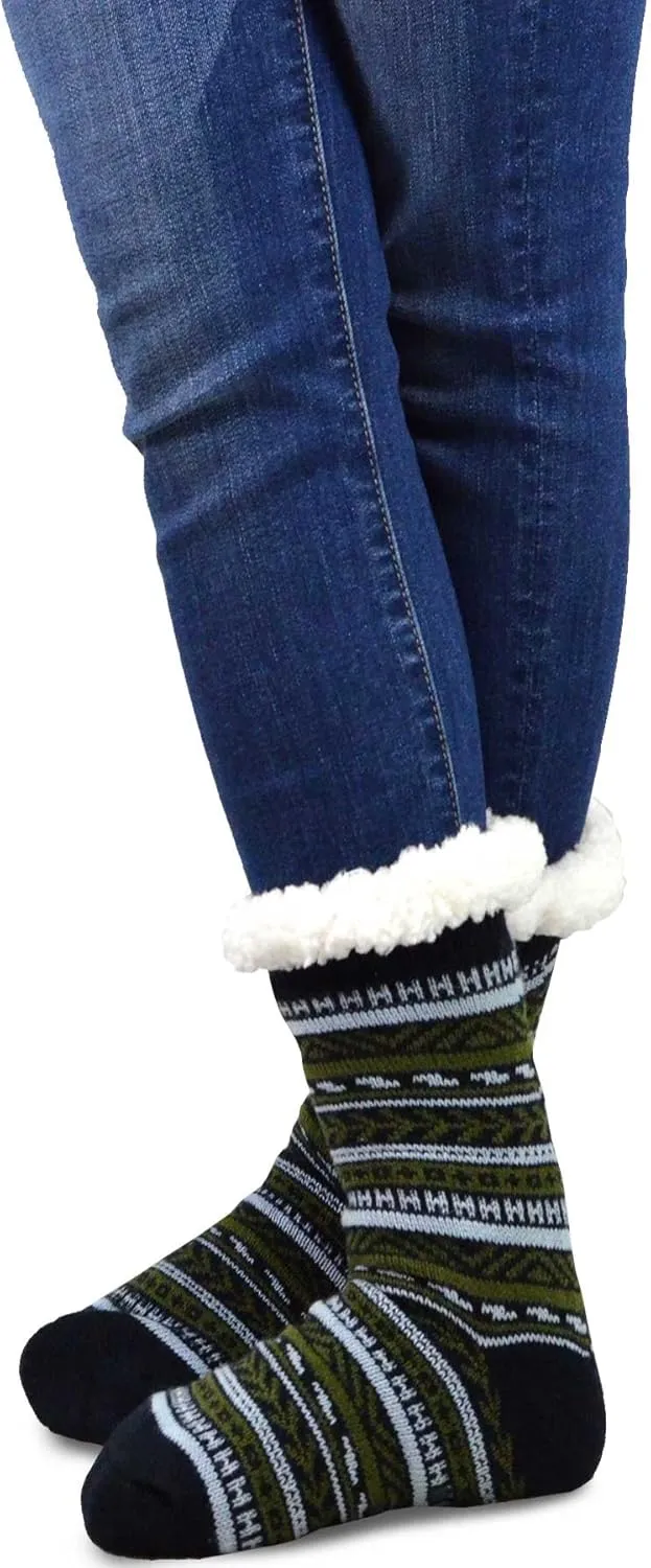 Winter Thick Thermal Double Layer Crew Socks for Adults 3 Pair Christmas Santa Snowman Deer Cat Dog Ski Socks
